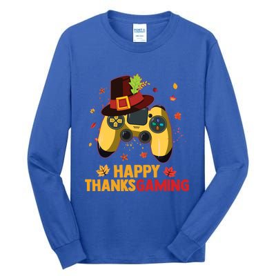 Happy Thanksgaming Thanksgiving Video Game Controller Gift Tall Long Sleeve T-Shirt