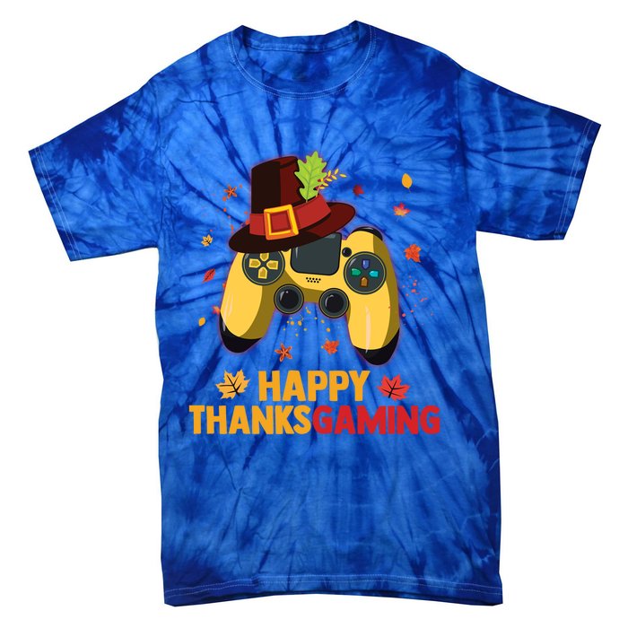 Happy Thanksgaming Thanksgiving Video Game Controller Gift Tie-Dye T-Shirt