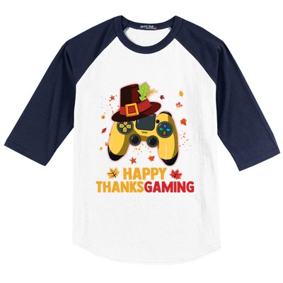 Happy Thanksgaming Thanksgiving Video Game Controller Gift Baseball Sleeve Shirt