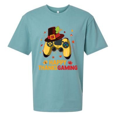 Happy Thanksgaming Thanksgiving Video Game Controller Gift Sueded Cloud Jersey T-Shirt