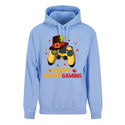 Happy Thanksgaming Thanksgiving Video Game Controller Gift Unisex Surf Hoodie