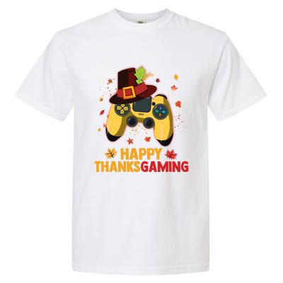 Happy Thanksgaming Thanksgiving Video Game Controller Gift Garment-Dyed Heavyweight T-Shirt