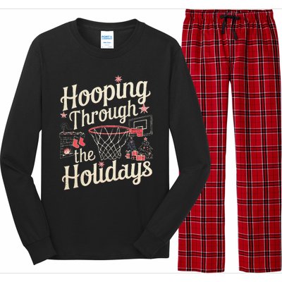 Hooping Through The Holidays Basketball Hoop Christmas Tree Long Sleeve Pajama Set