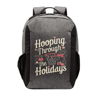 Hooping Through The Holidays Basketball Hoop Christmas Tree Vector Backpack