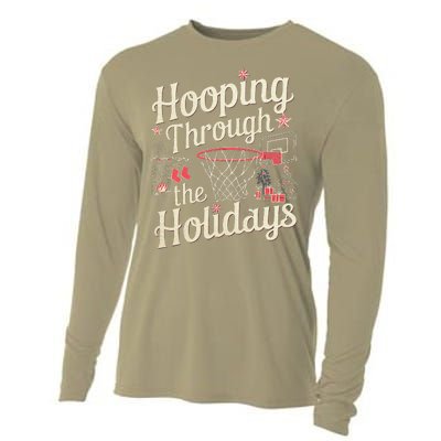 Hooping Through The Holidays Basketball Hoop Christmas Tree Cooling Performance Long Sleeve Crew