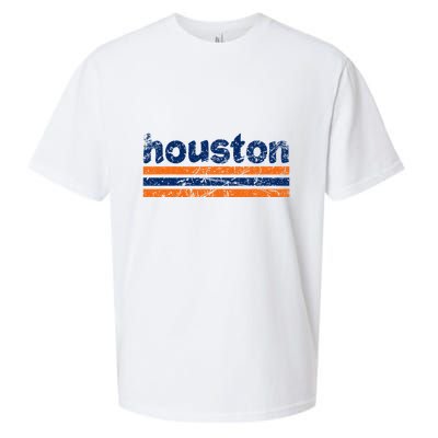 Houston Texas Three Stripe Vintage Weathered Sueded Cloud Jersey T-Shirt