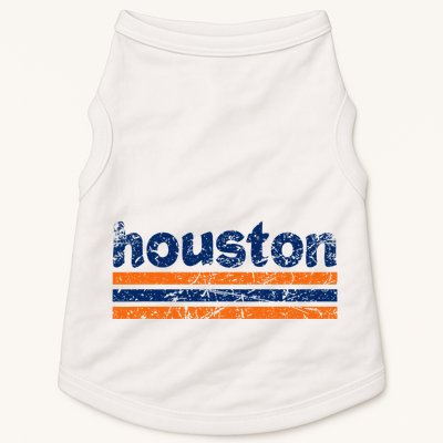 Houston Texas Three Stripe Vintage Weathered Doggie Tank