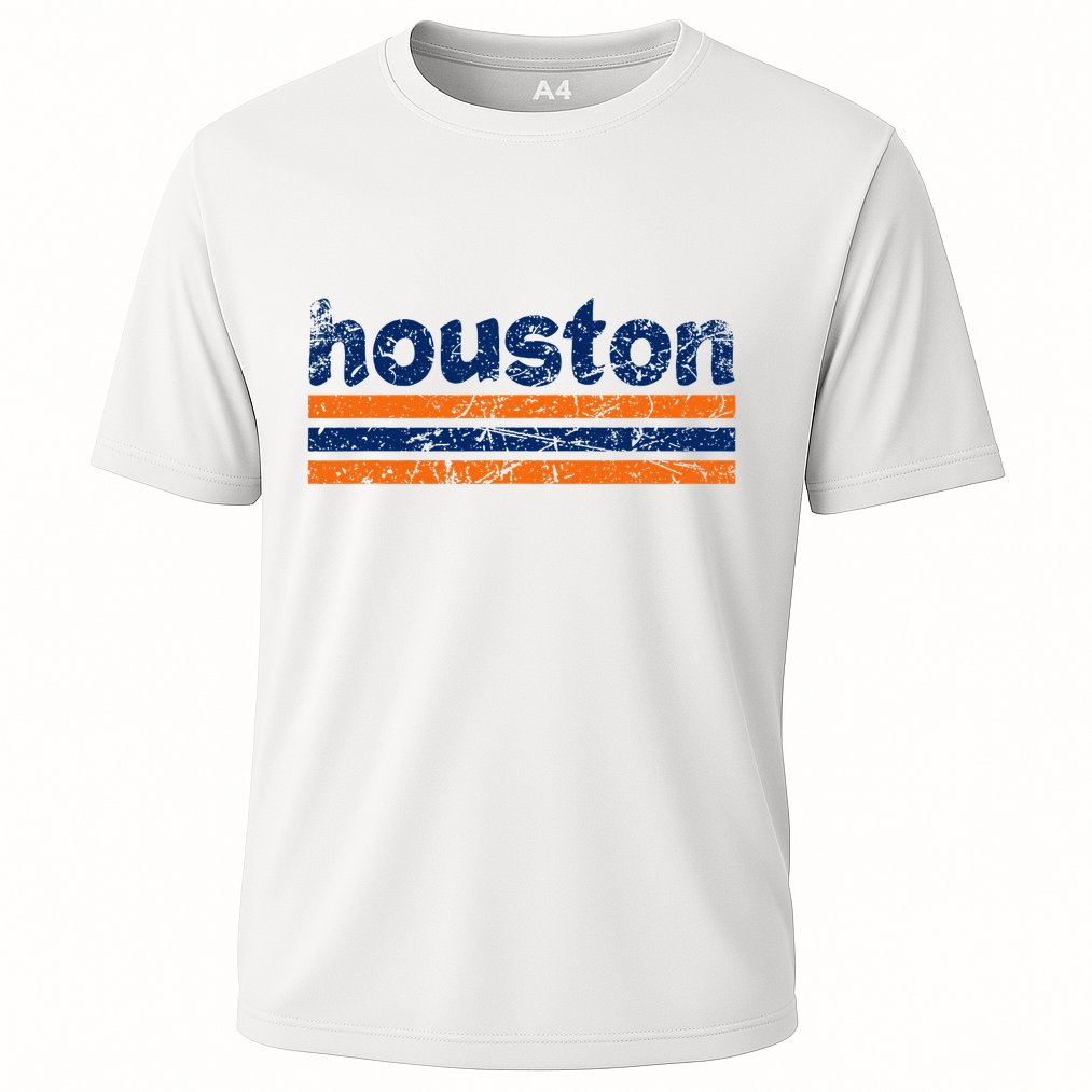 Houston Texas Three Stripe Vintage Weathered Performance Shirt