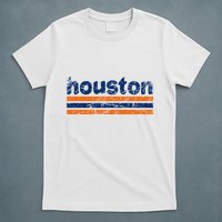 Houston Texas Three Stripe Vintage Weathered T-Shirt