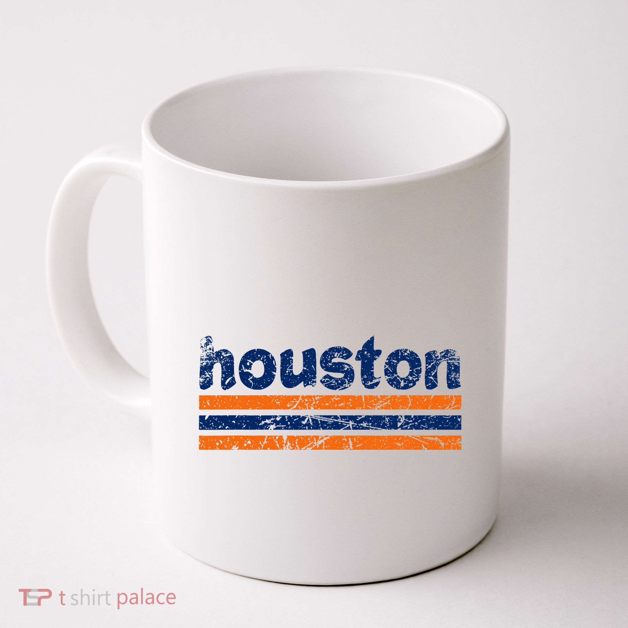 Houston Texas Three Stripe Vintage Weathered Mug