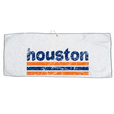 Houston Texas Three Stripe Vintage Weathered Large Microfiber Waffle Golf Towel