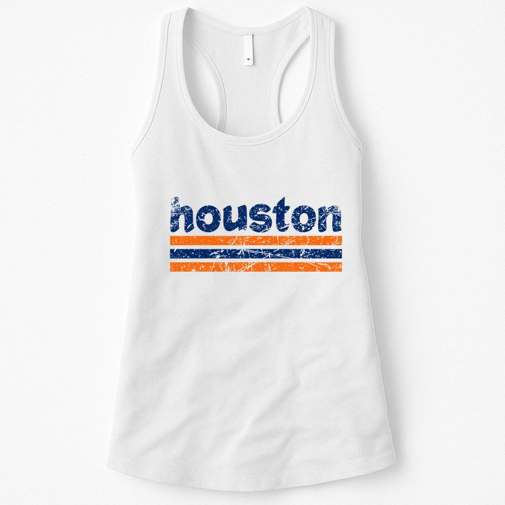 Houston Texas Three Stripe Vintage Weathered Womens Tank Top