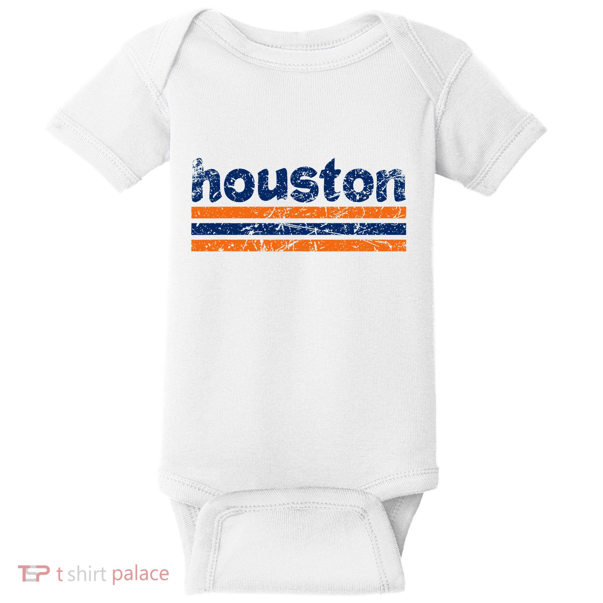 Houston Texas Three Stripe Vintage Weathered Baby Bodysuit