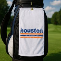 Houston Texas Three Stripe Vintage Weathered Golf Towel