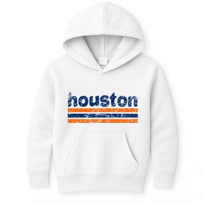 Houston Texas Three Stripe Vintage Weathered Kids Hoodie