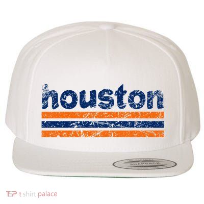 Houston Texas Three Stripe Vintage Weathered Wool Snapback Cap