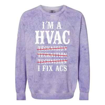 Hvac Technician Tech Vintage IM A Hvac Tecknision Colorblast Crewneck Sweatshirt