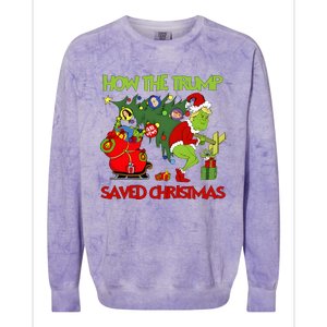 How The Trump Saved Christmas Colorblast Crewneck Sweatshirt