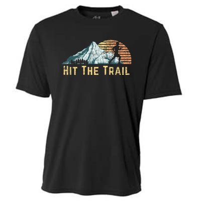 Hit The Trail Vintage Mountain Runner Retro Trail Running Cooling Performance Crew T-Shirt