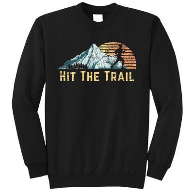 Hit The Trail Vintage Mountain Runner Retro Trail Running Sweatshirt