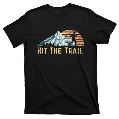 Hit The Trail Vintage Mountain Runner Retro Trail Running T-Shirt