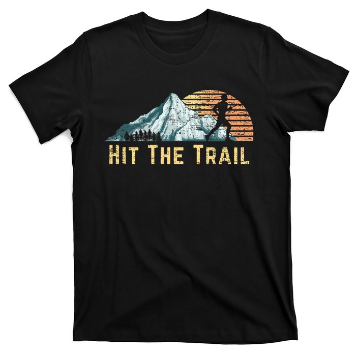 Hit The Trail Vintage Mountain Runner Retro Trail Running T-Shirt