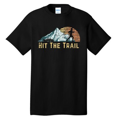 Hit The Trail Vintage Mountain Runner Retro Trail Running Tall T-Shirt