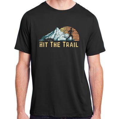 Hit The Trail Vintage Mountain Runner Retro Trail Running Adult ChromaSoft Performance T-Shirt