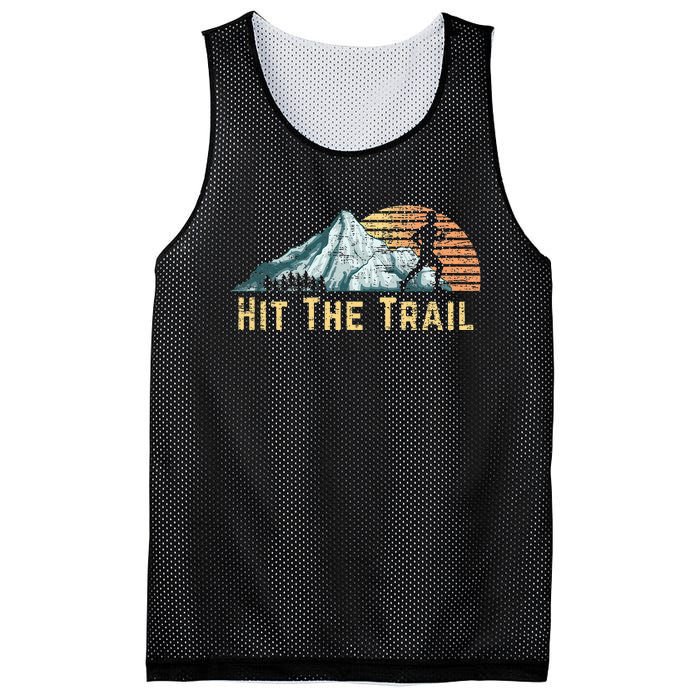 Hit The Trail Vintage Mountain Runner Retro Trail Running Mesh Reversible Basketball Jersey Tank