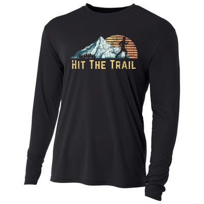 Hit The Trail Vintage Mountain Runner Retro Trail Running Cooling Performance Long Sleeve Crew