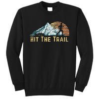 Hit The Trail Vintage Mountain Runner Retro Trail Running Tall Sweatshirt