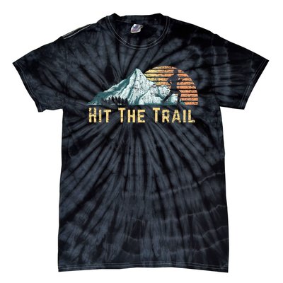 Hit The Trail Vintage Mountain Runner Retro Trail Running Tie-Dye T-Shirt