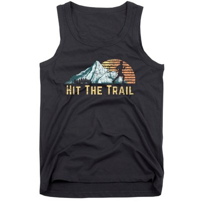 Hit The Trail Vintage Mountain Runner Retro Trail Running Tank Top