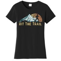 Hit The Trail Vintage Mountain Runner Retro Trail Running Women's T-Shirt