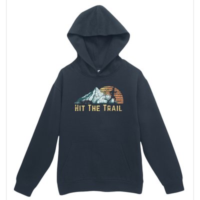 Hit The Trail Vintage Mountain Runner Retro Trail Running Urban Pullover Hoodie