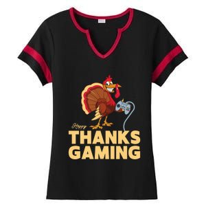 Happy Thanksgaming Thanksgiving Turkey Video Game Great Gift Ladies Halftime Notch Neck Tee