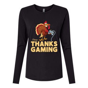 Happy Thanksgaming Thanksgiving Turkey Video Game Great Gift Womens Cotton Relaxed Long Sleeve T-Shirt