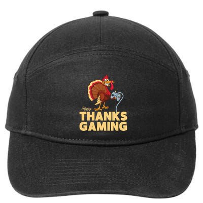 Happy Thanksgaming Thanksgiving Turkey Video Game Great Gift 7-Panel Snapback Hat