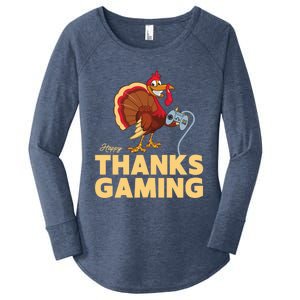 Happy Thanksgaming Thanksgiving Turkey Video Game Great Gift Women's Perfect Tri Tunic Long Sleeve Shirt