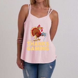 Happy Thanksgaming Thanksgiving Turkey Video Game Great Gift Women's Strappy Tank