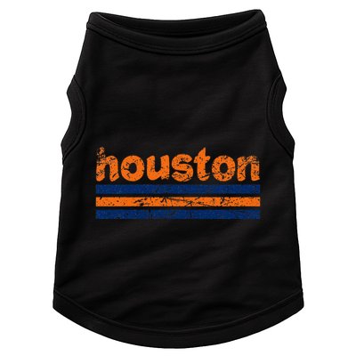 Houston Texas Three Stripe Vintage Weathered Doggie Tank