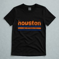 Houston Texas Three Stripe Vintage Weathered T-Shirt