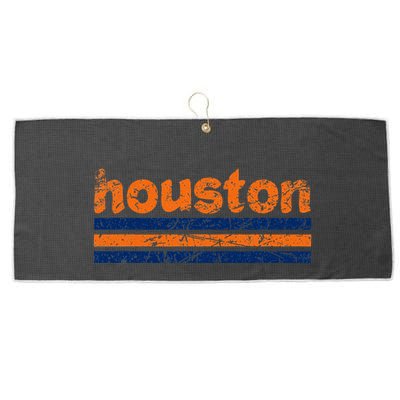 Houston Texas Three Stripe Vintage Weathered Large Microfiber Waffle Golf Towel