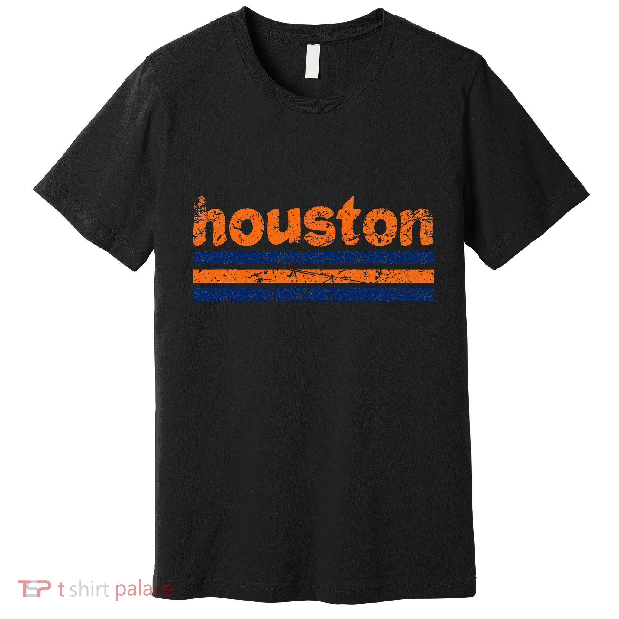 Houston Texas Three Stripe Vintage Weathered Premium T-Shirt