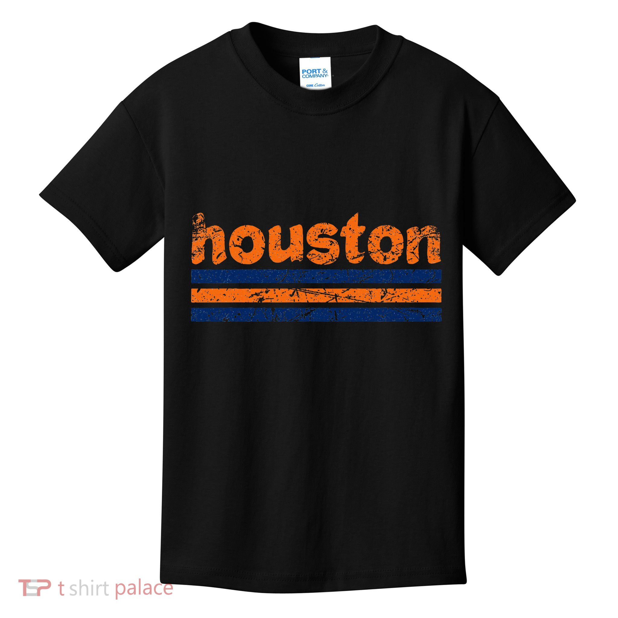 Houston Texas Three Stripe Vintage Weathered Kids T-Shirt
