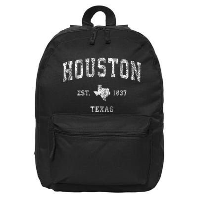 Houston Texas Tx Vintage Athletic Sports 16 in Basic Backpack