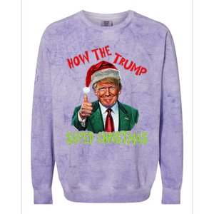 How The Trump Saved Christmas Funny Trump Christmas Colorblast Crewneck Sweatshirt