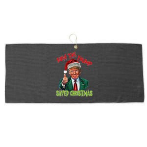 How The Trump Saved Christmas Funny Trump Christmas Large Microfiber Waffle Golf Towel