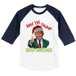 How The Trump Saved Christmas Funny Trump Christmas Baseball Sleeve Shirt