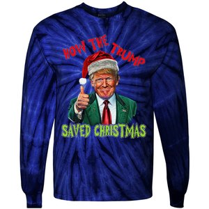 How The Trump Saved Christmas Funny Trump Christmas Tie-Dye Long Sleeve Shirt